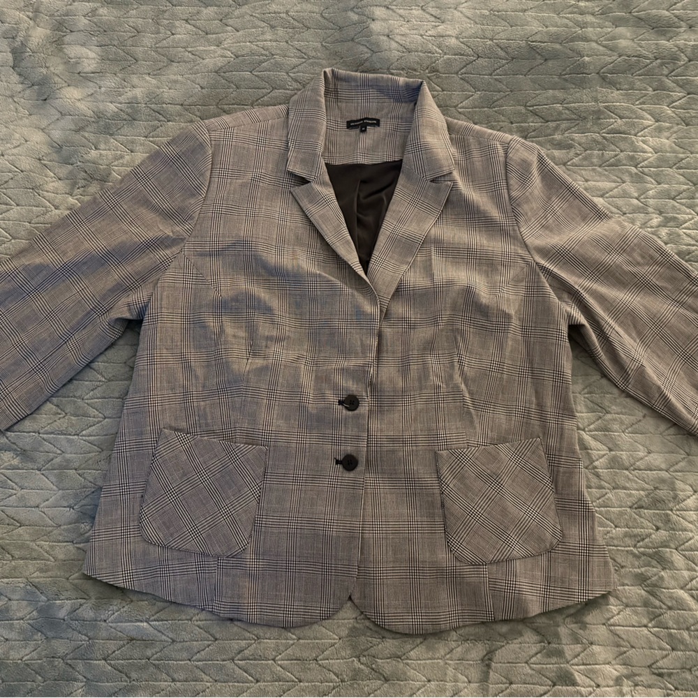 Universal Standard Women's Gray Plaid Blazer
